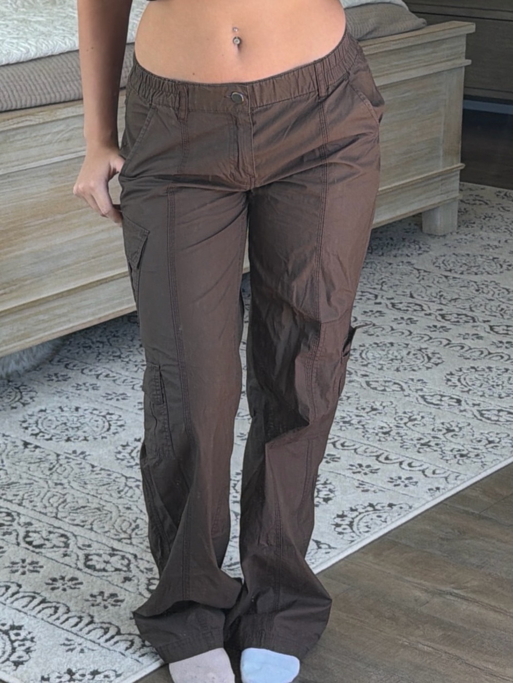 Pacsun low rise Brown Cargo-Style Men’s Pants - Casual Everyday Wear